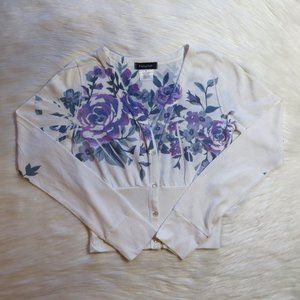 Floral Button-down Sweater by Fleurish